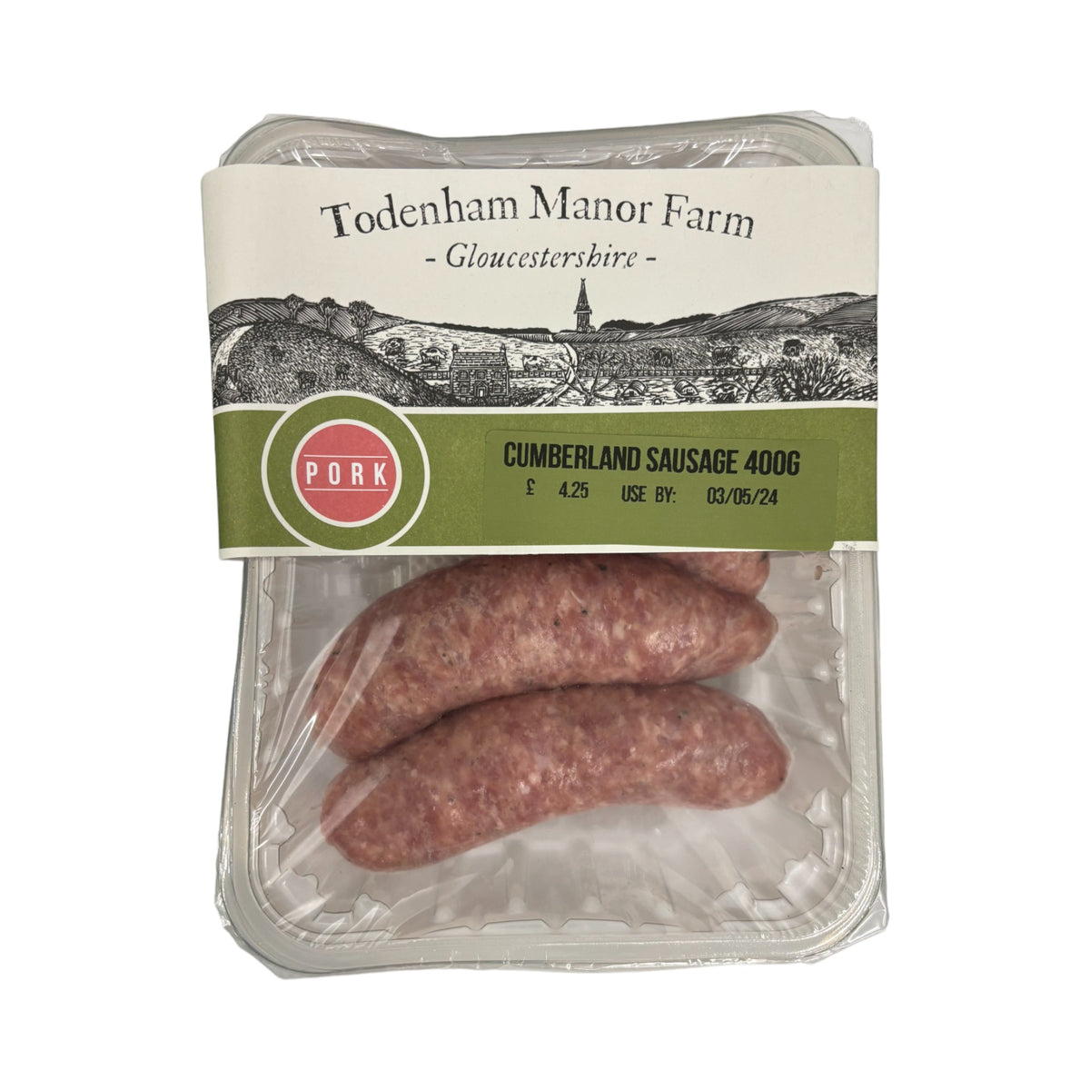 Todenham Manor Farm - Cumberland Pork Sausage 400G – Mudwalls Food Group