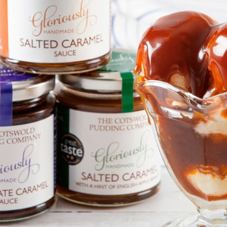 Lifestyle image of salted caramel sauce