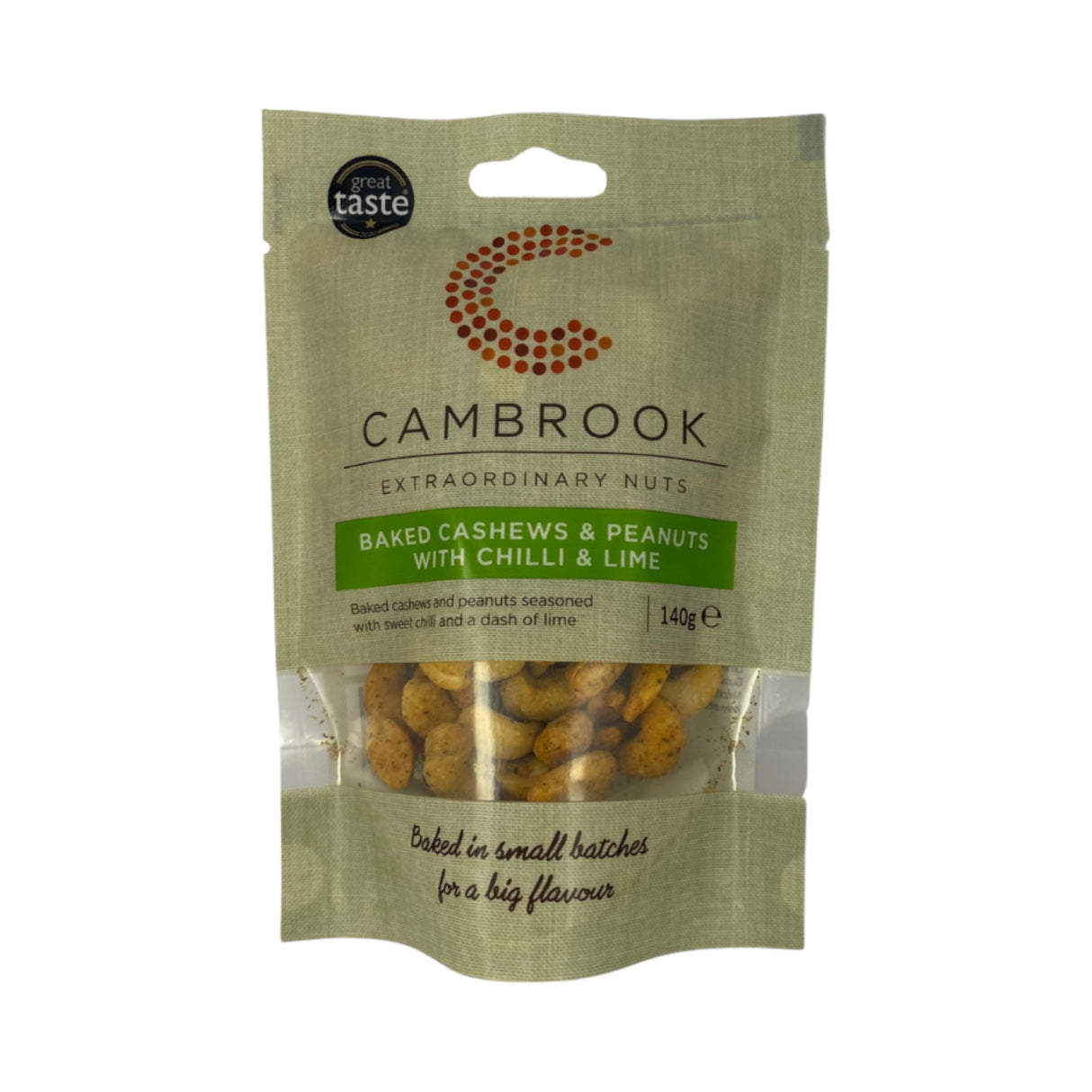 Cambrook - Baked Cashews & Peanuts With Chilli & Lime 140g